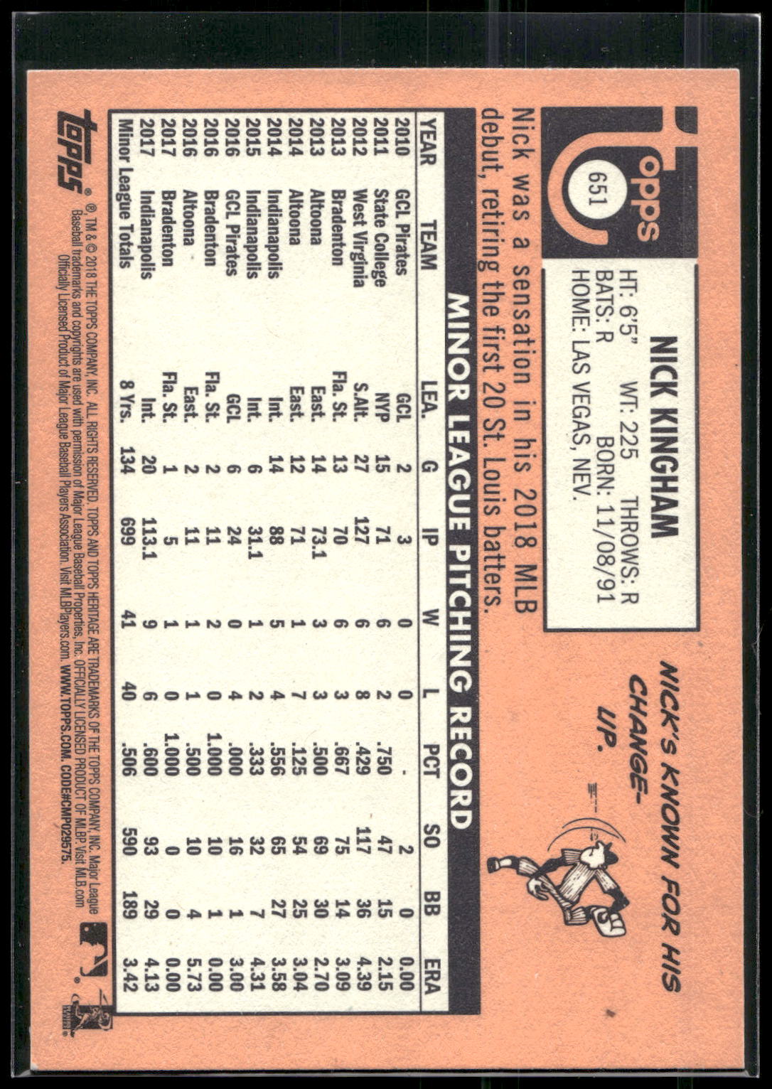 2018 Topps Heritage #651 Nick Kingham
