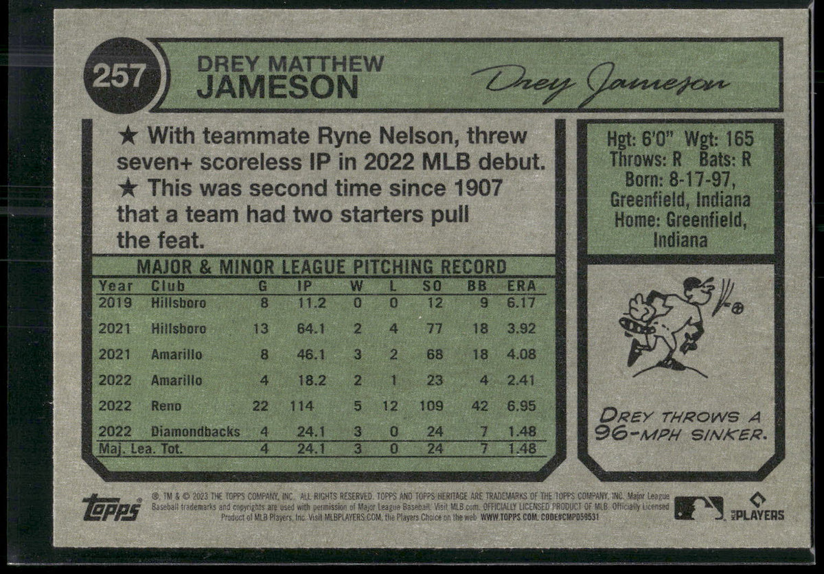 2023 Topps Heritage #257 Drey Jameson