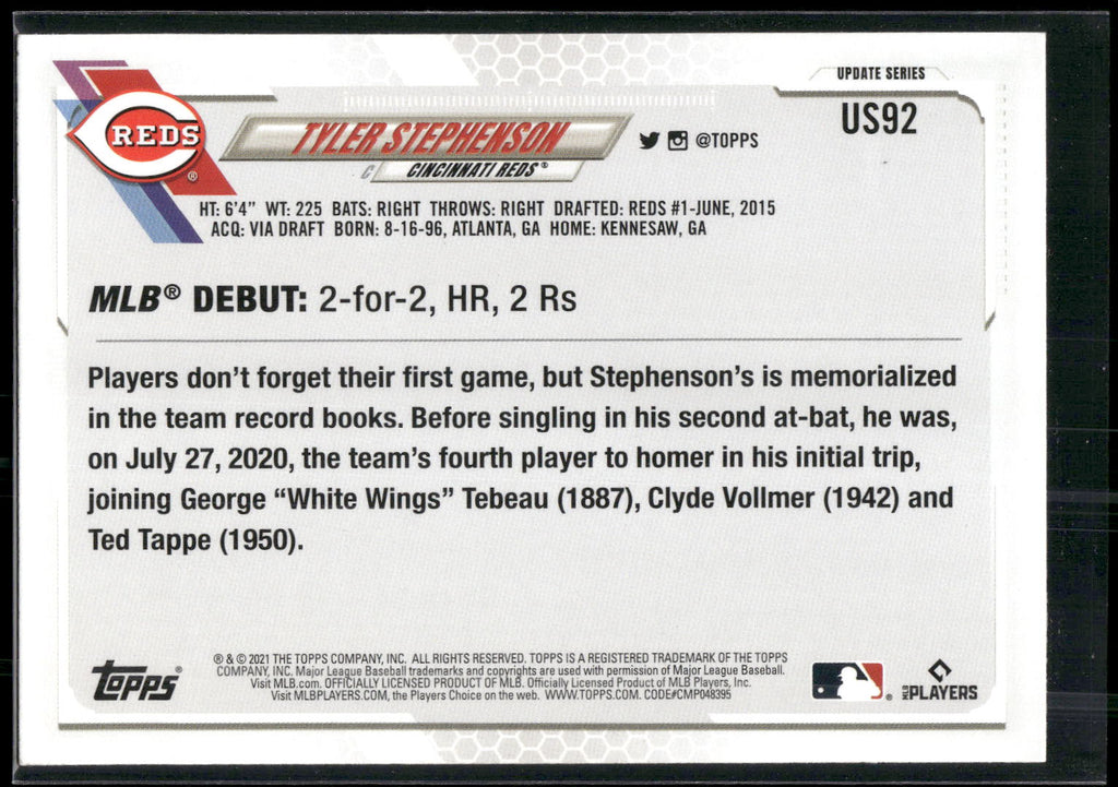 2021 Topps Update #US92 Tyler Stephenson