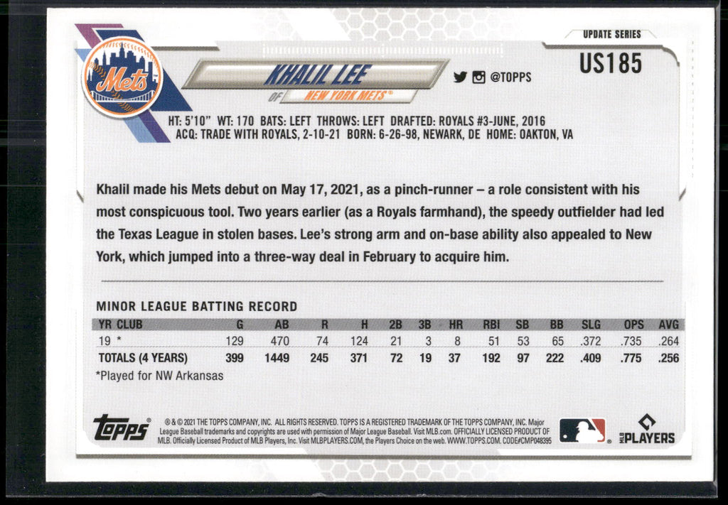 2021 Topps Update #US185 Khalil Lee