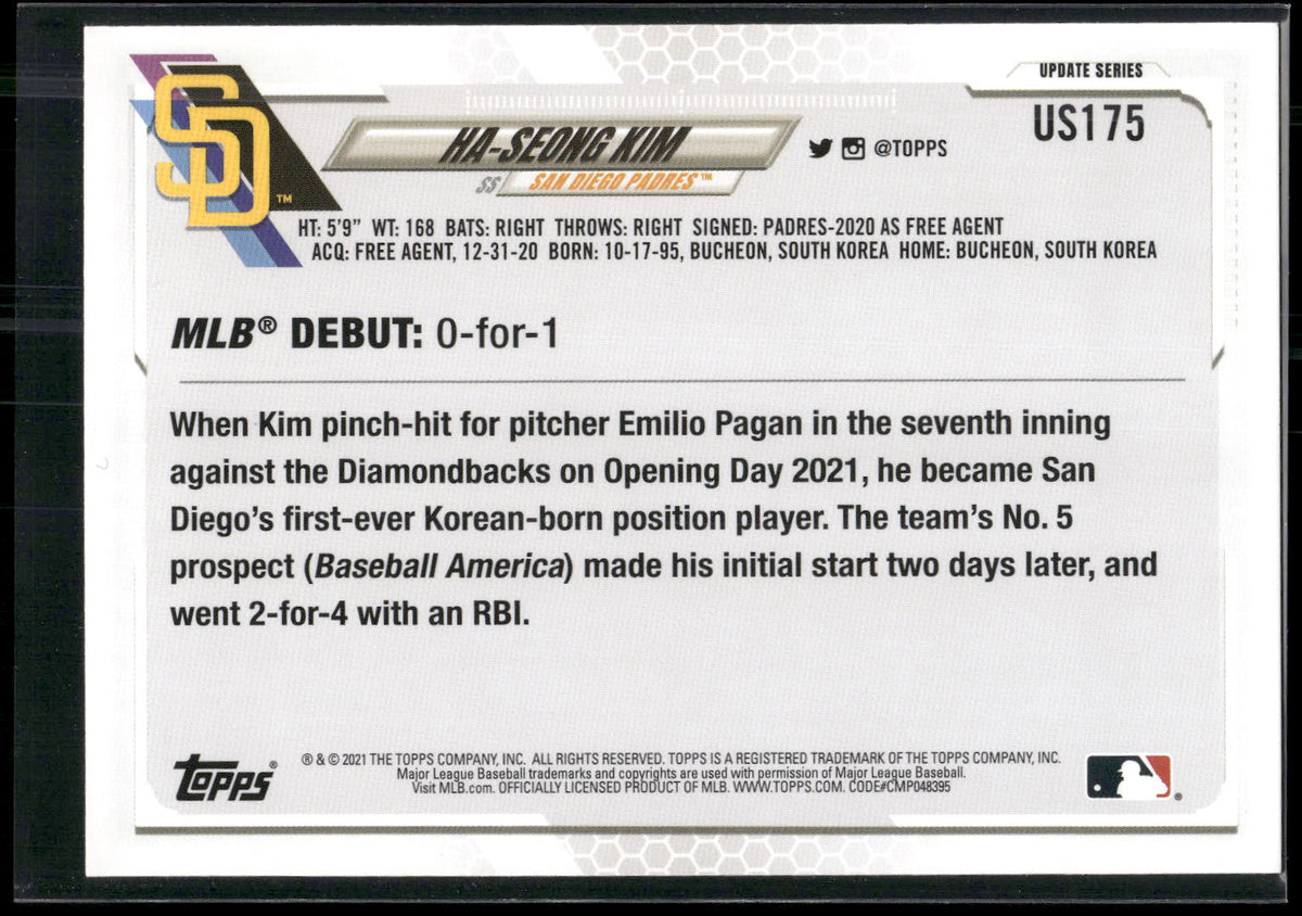 2021 Topps Update #US175 Ha-Seong Kim