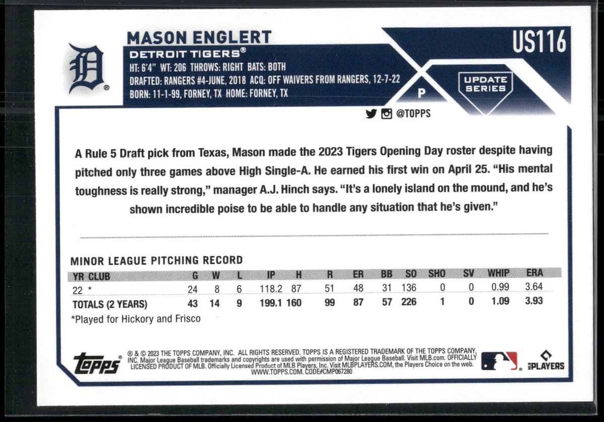 2023 Topps Update #US116 Mason Englert