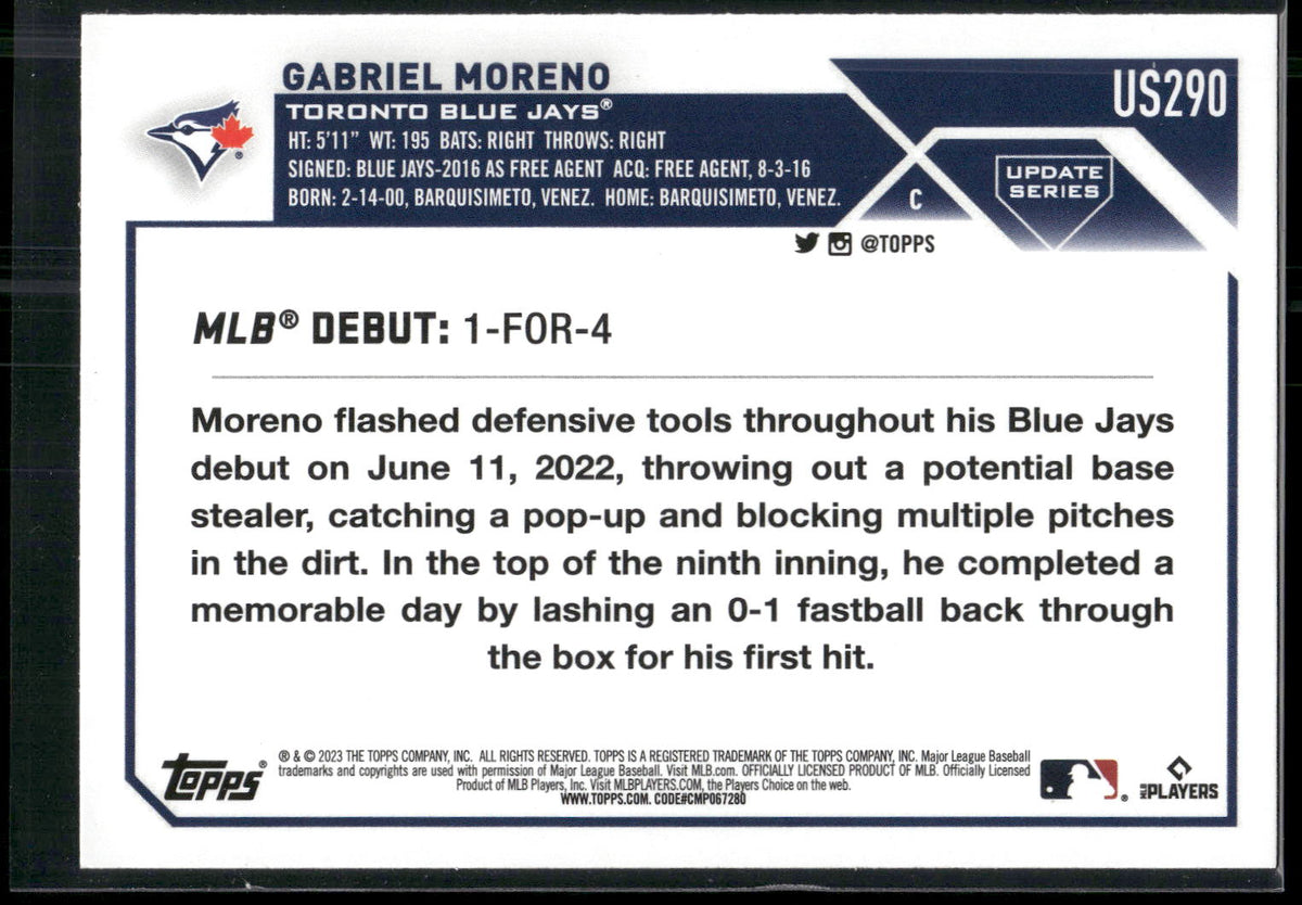 2023 Topps Update #US290 Gabriel Moreno
