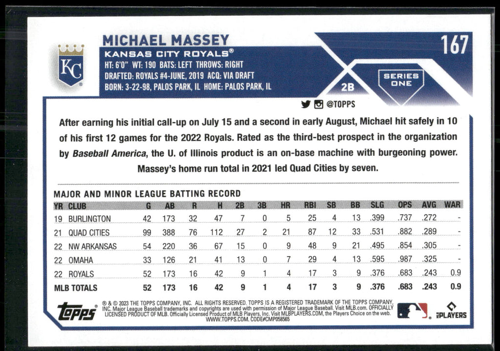2023 Topps #167 Michael Massey