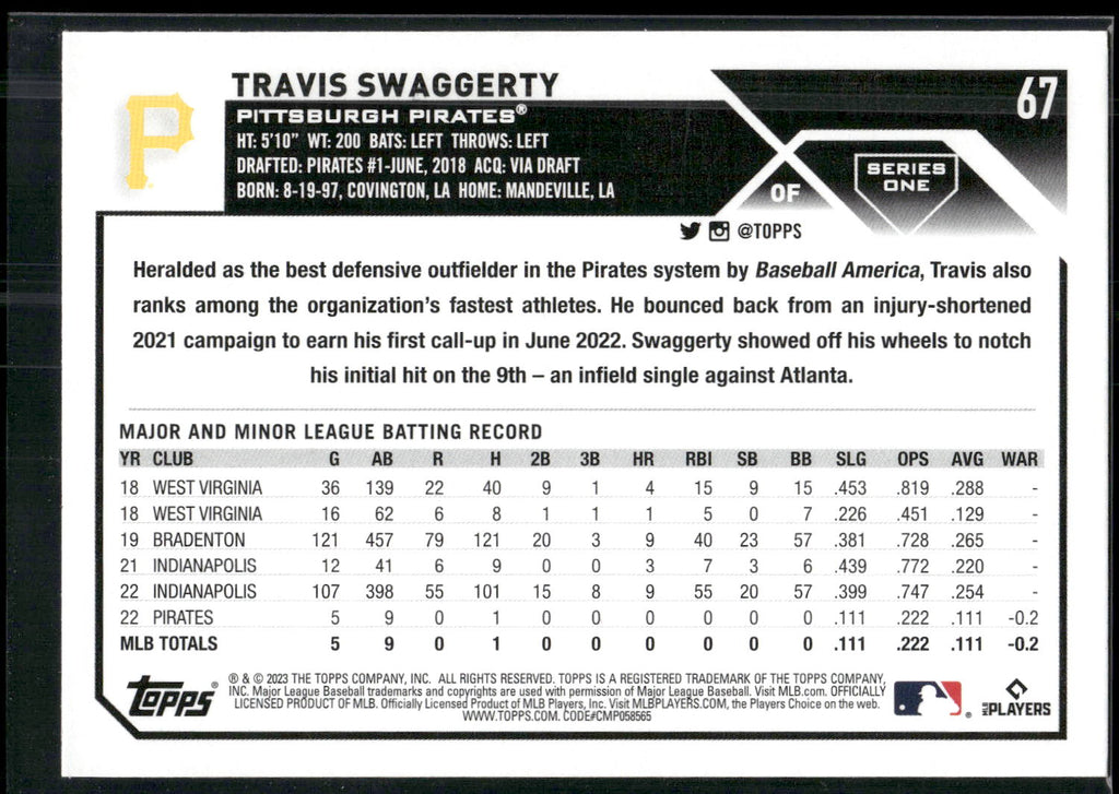 2023 Topps #67 Travis Swaggerty
