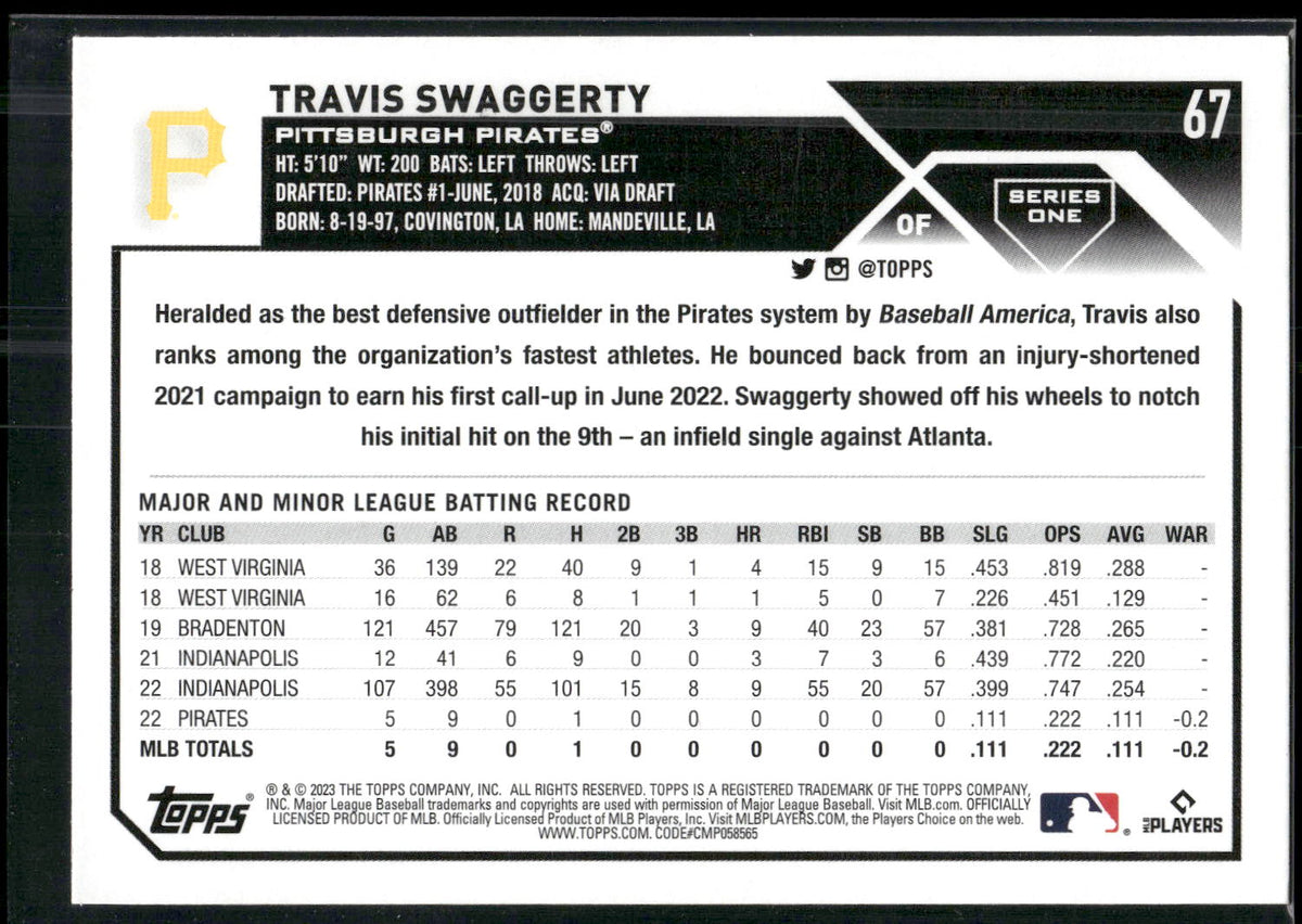 2023 Topps #67 Travis Swaggerty