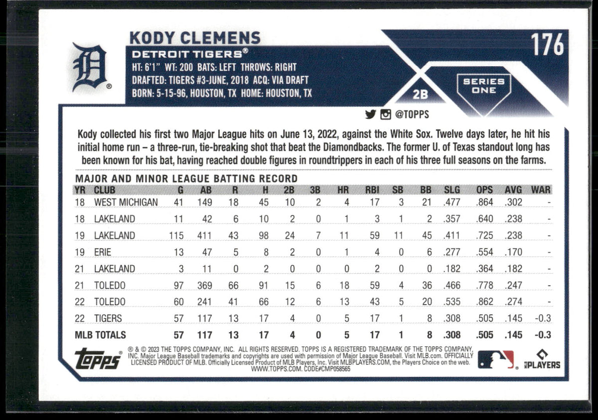 2023 Topps #176 Kody Clemens