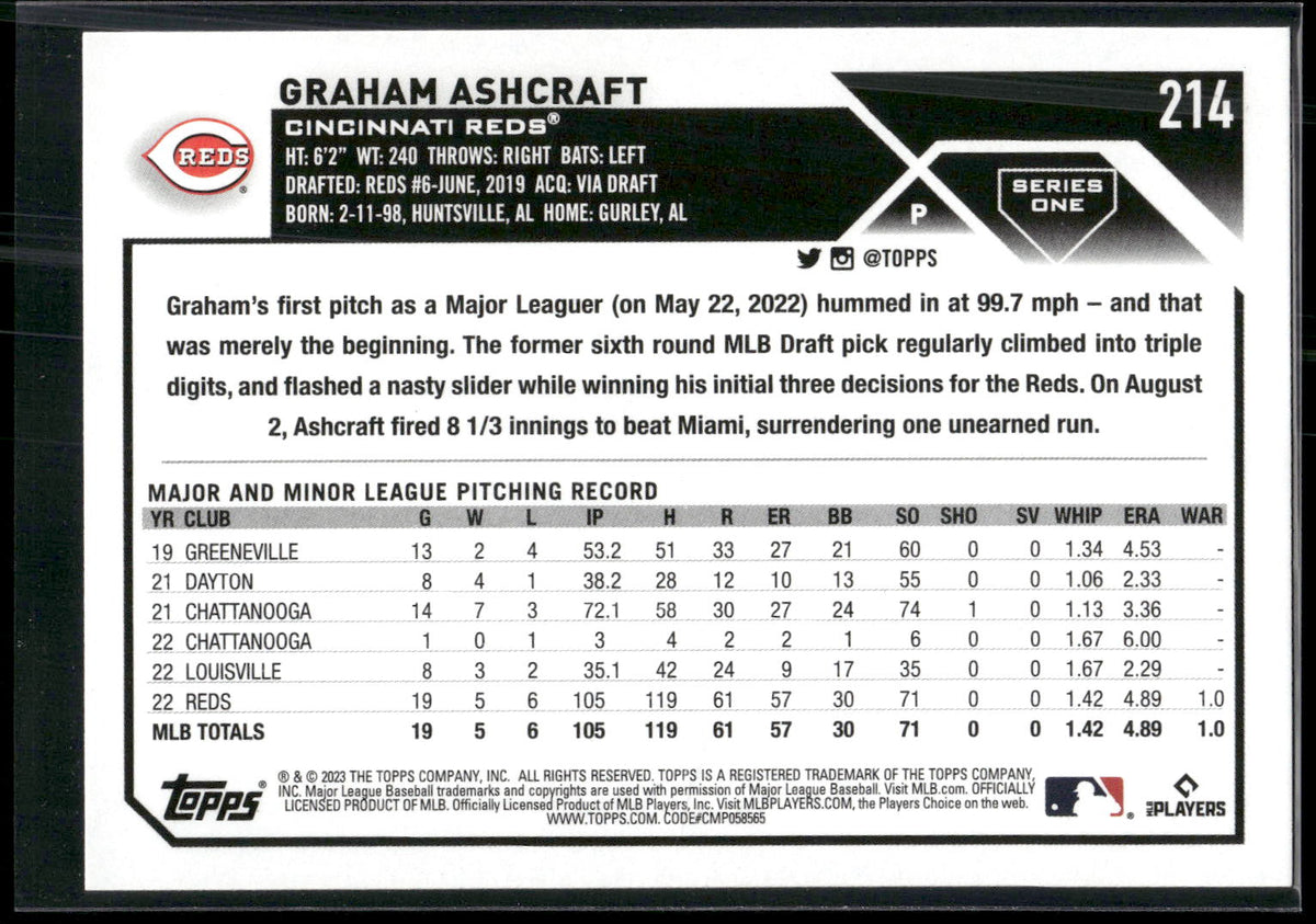 2023 Topps #214 Graham Ashcraft