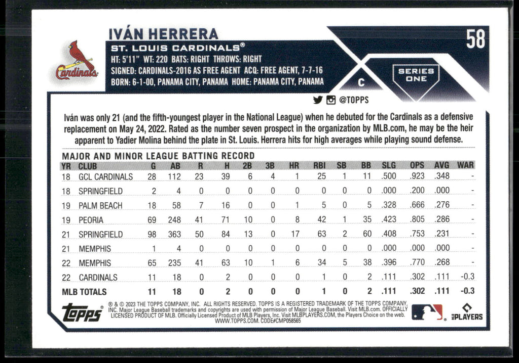 2023 Topps #58 Iván Herrera