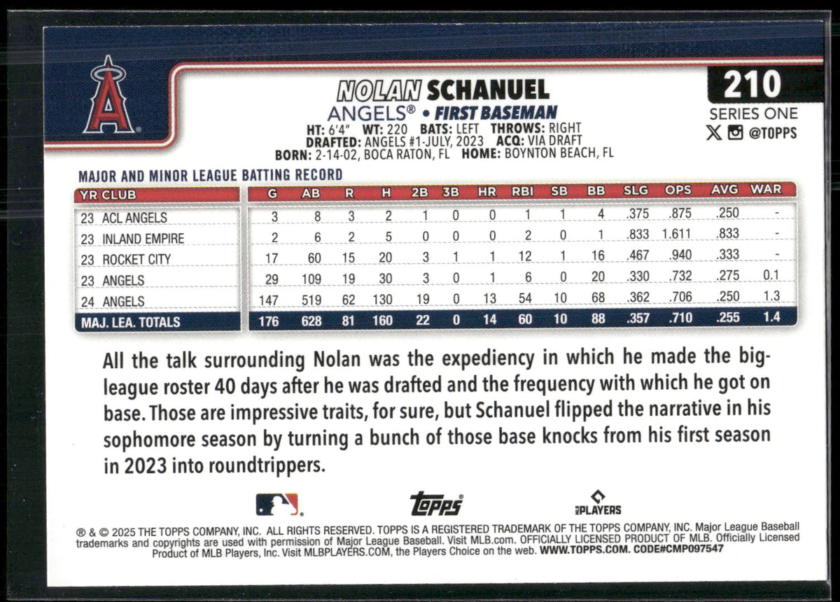 2025 Topps #210 Nolan Schanuel