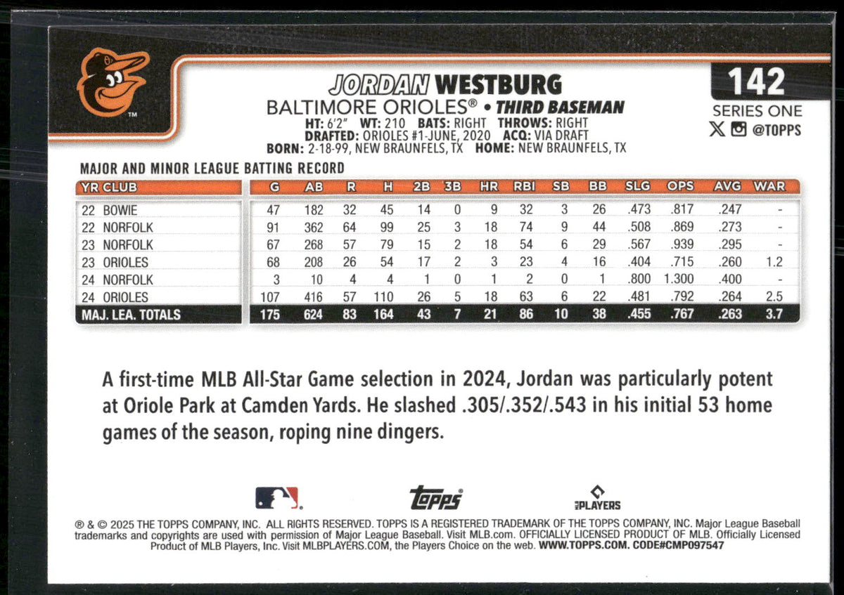 2025 Topps #142 Jordan Westburg