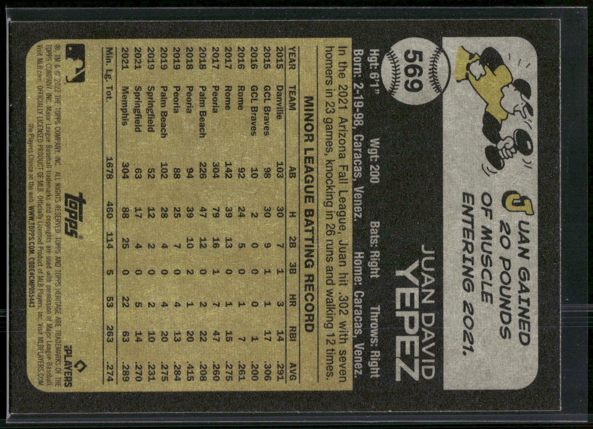 2022 Topps Heritage #569 Juan Yepez