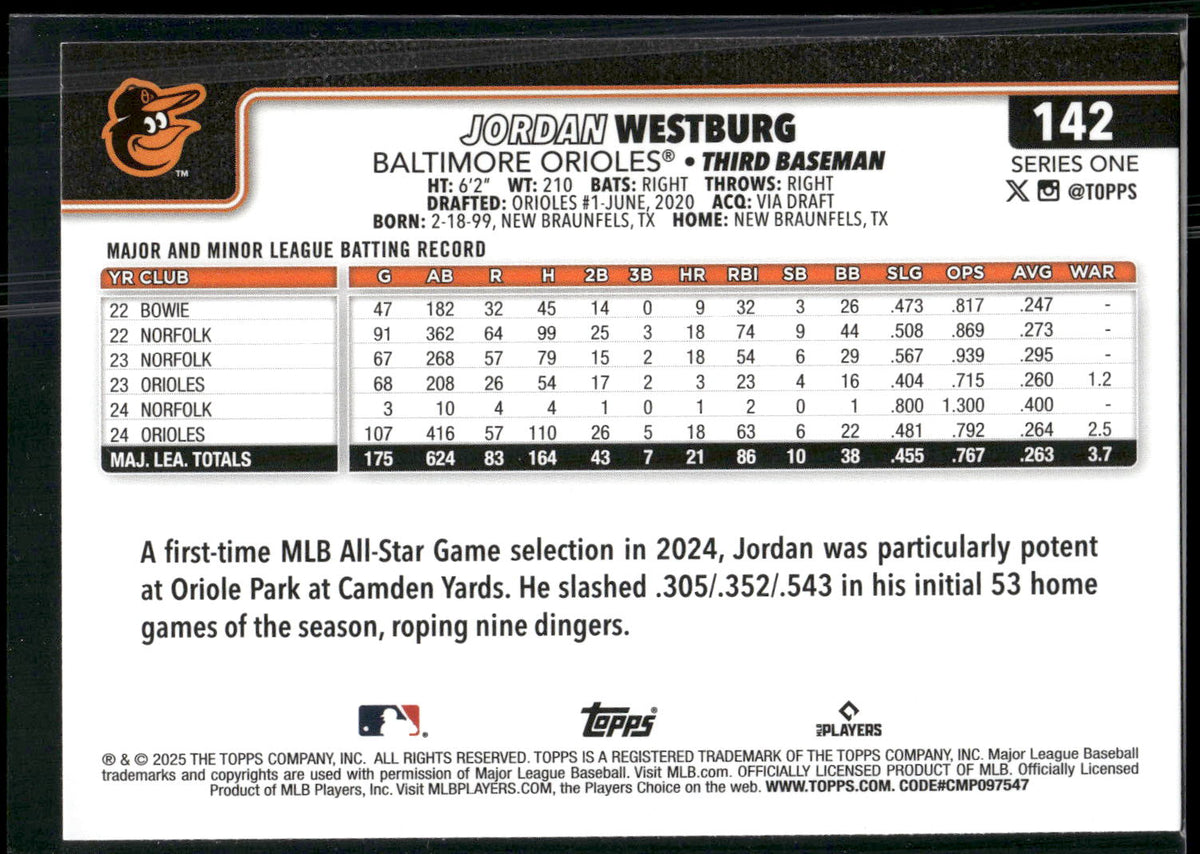 2025 Topps #142 Jordan Westburg