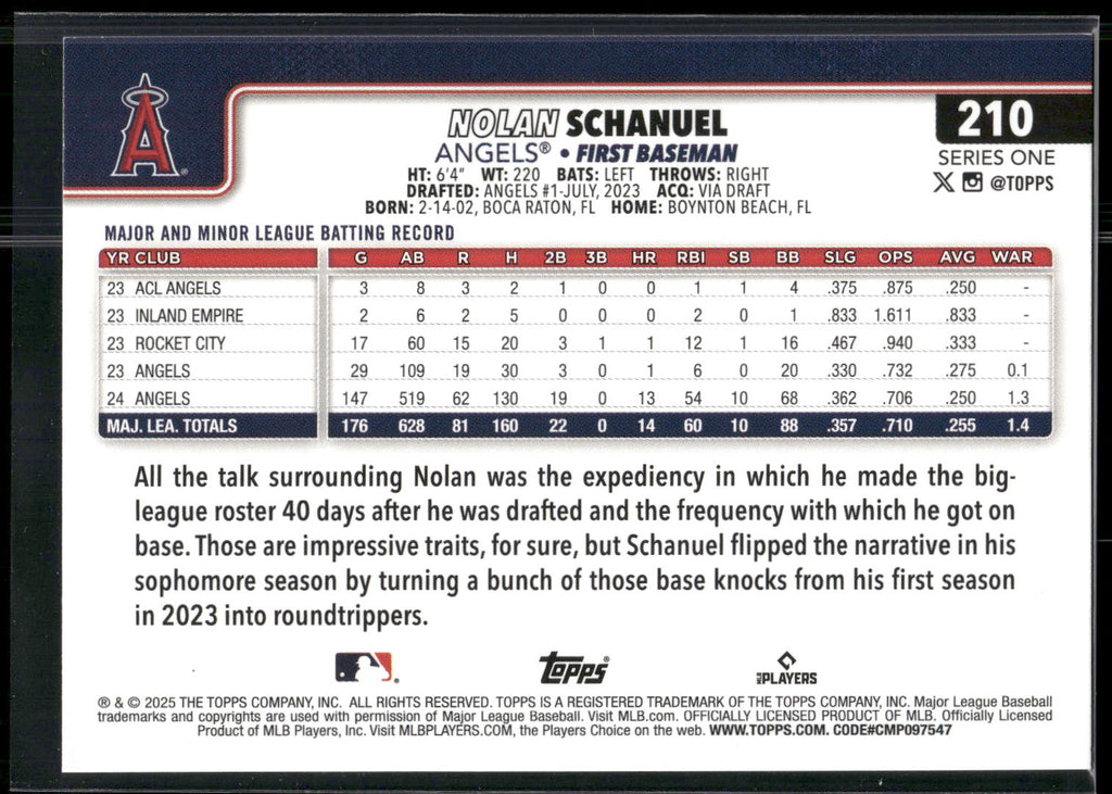 2025 Topps #210 Nolan Schanuel