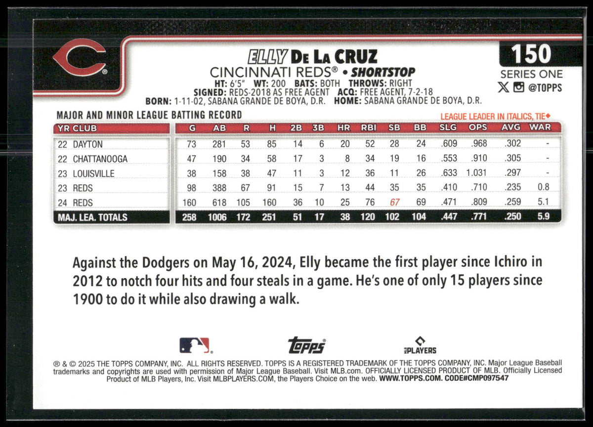 2025 Topps #150 Elly De La Cruz