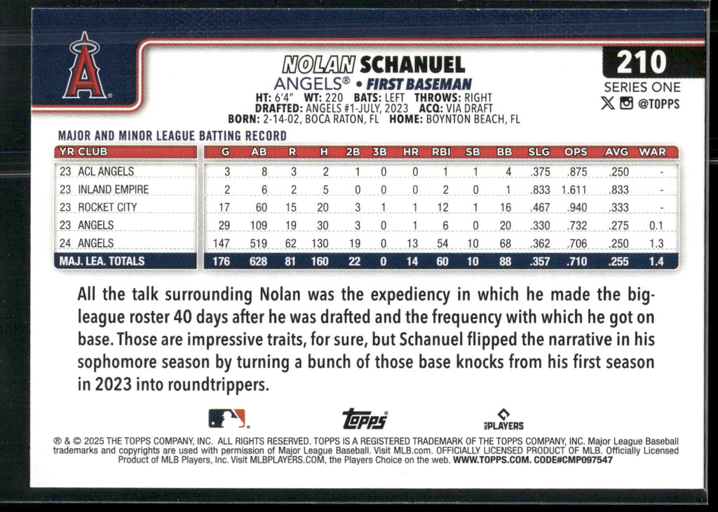 2025 Topps #210 Nolan Schanuel
