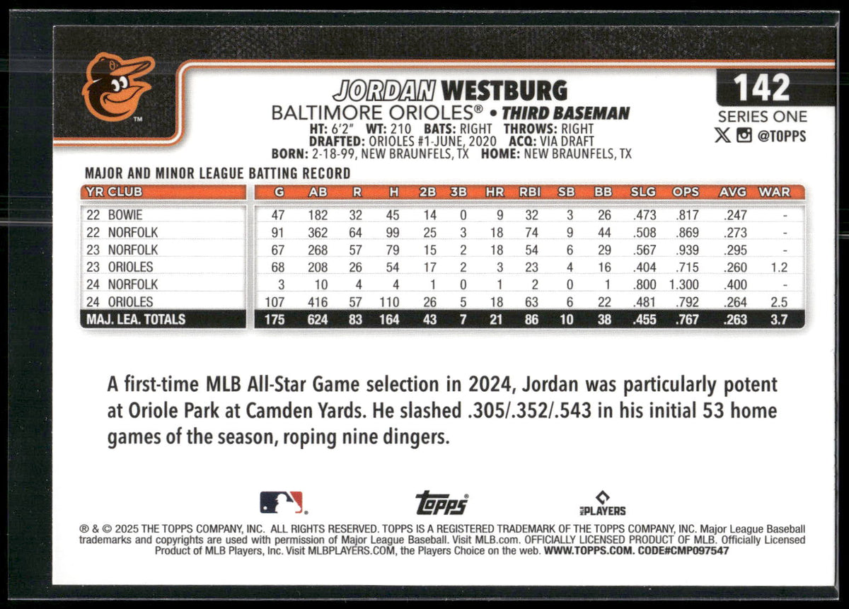 2025 Topps #142 Jordan Westburg