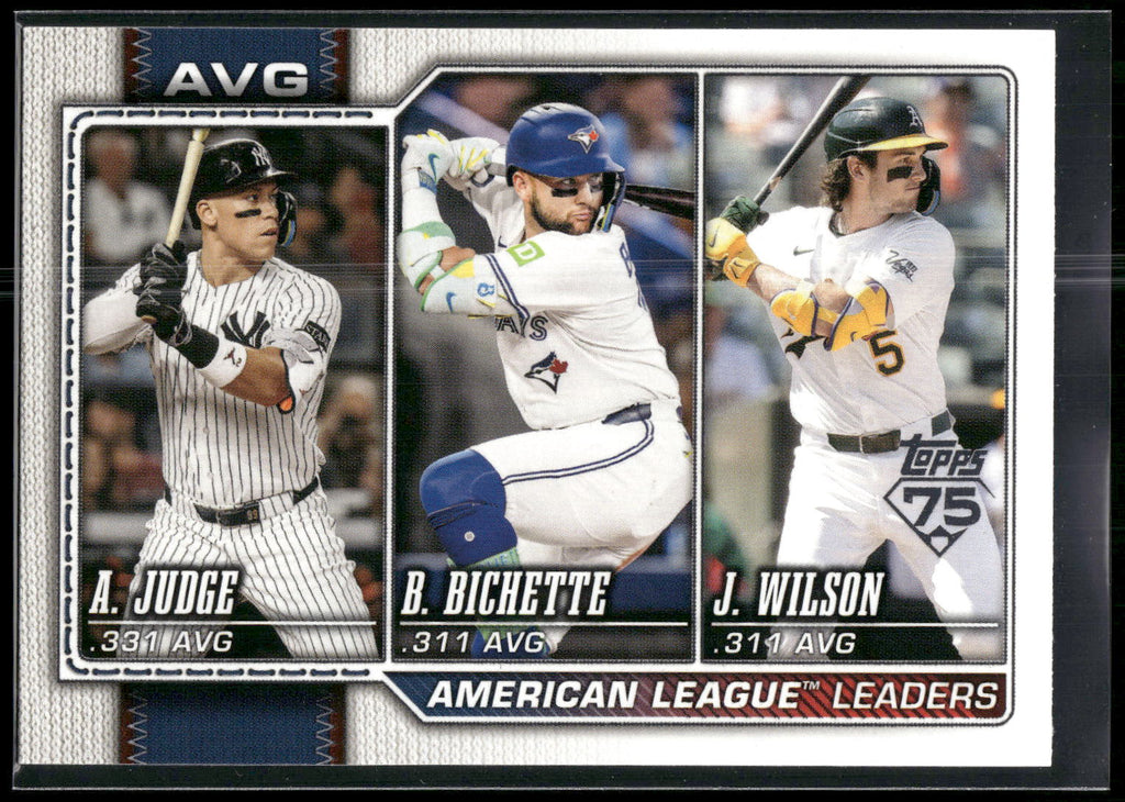 2026 Topps #204 American League Leaders Aaron Judge / Bo Bichette / Jacob Wilson