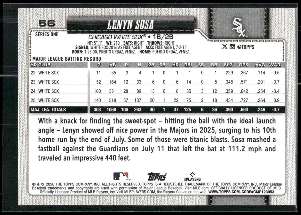 2026 Topps #56 Lenyn Sosa