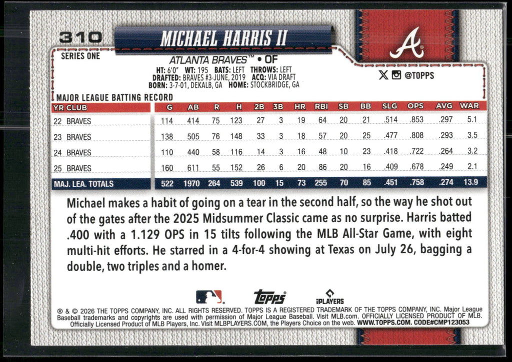 2026 Topps #310 Michael Harris II