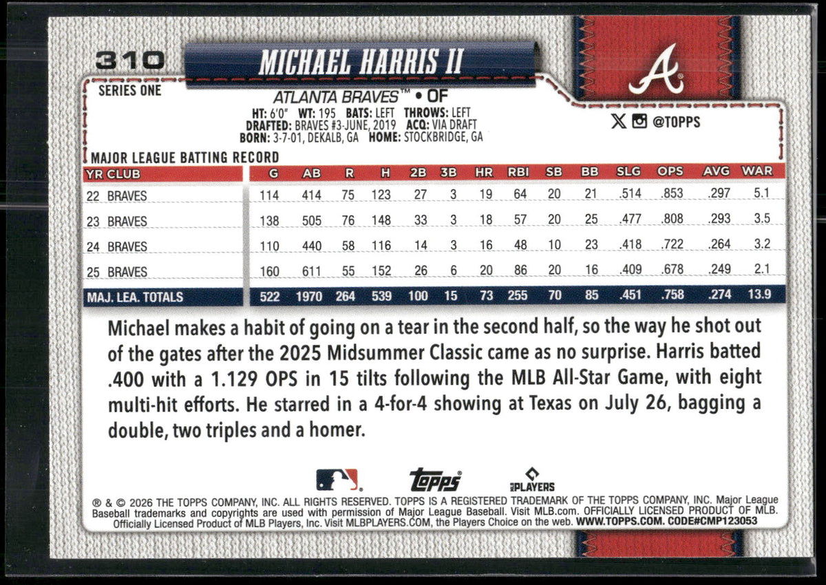 2026 Topps #310 Michael Harris II