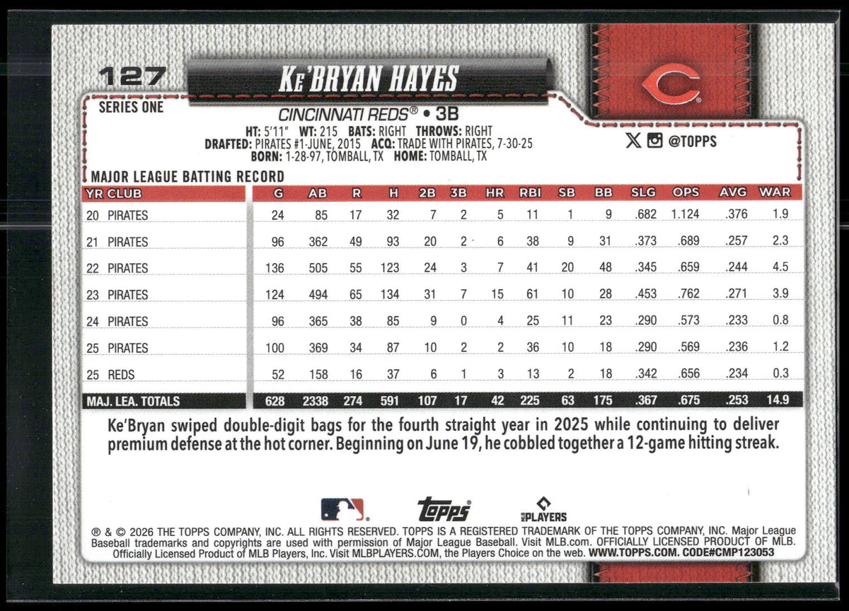 2026 Topps #127 Ke'Bryan Hayes