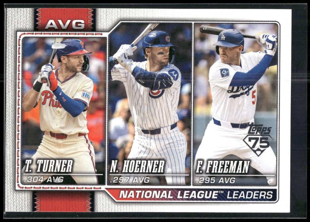 2026 Topps #151 League Leaders (Trea Turner / Nico Hoerner / Freddie Freeman)