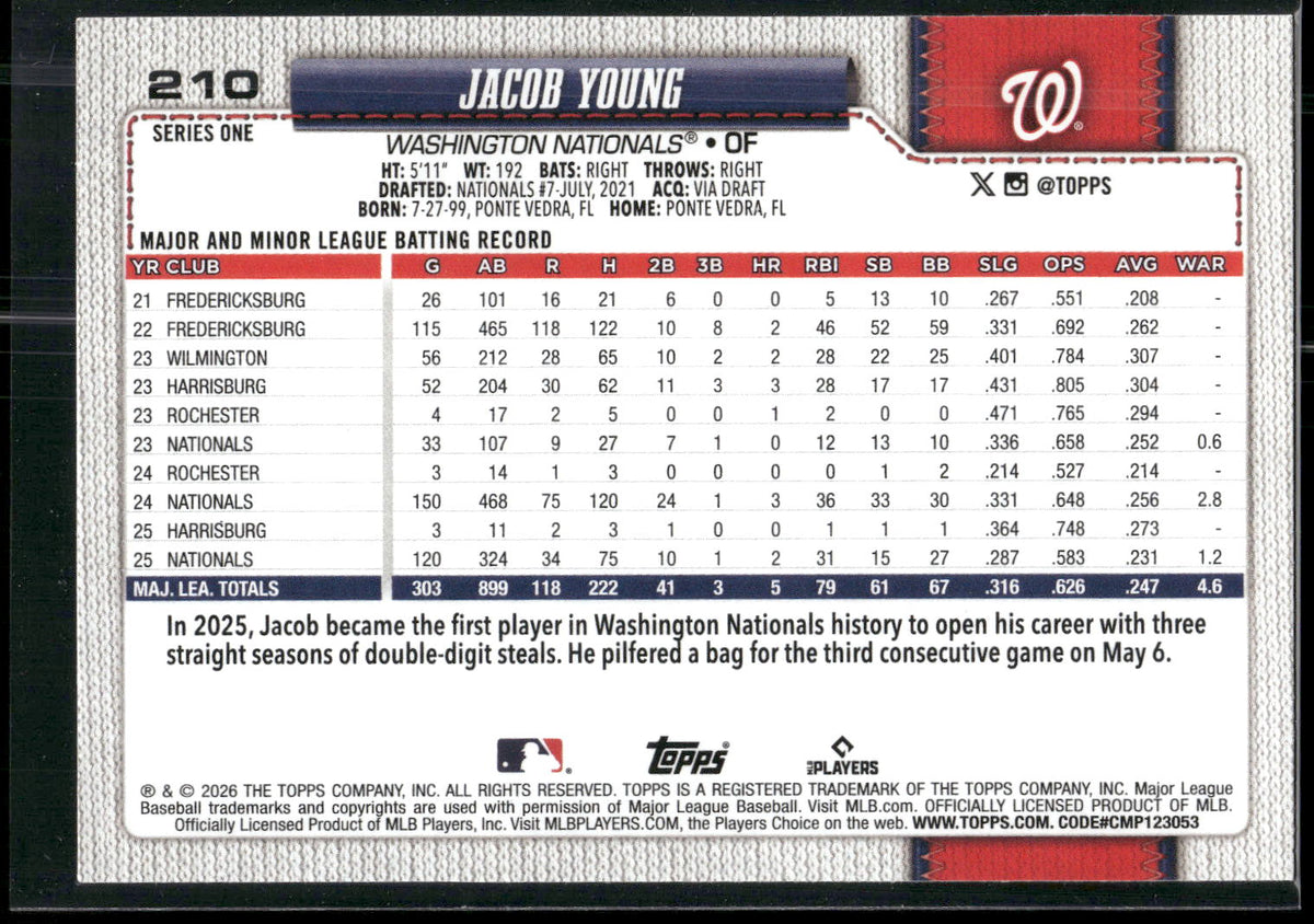2026 Topps #210 Jacob Young