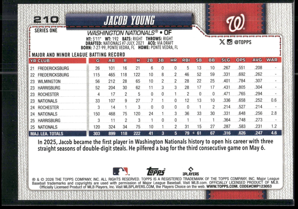 2026 Topps #210 Jacob Young