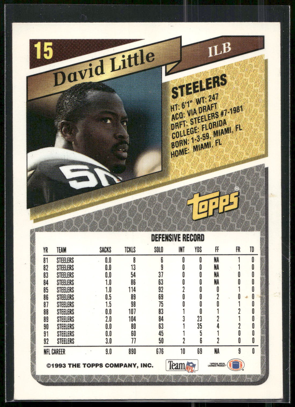1993 Topps #15 David Little