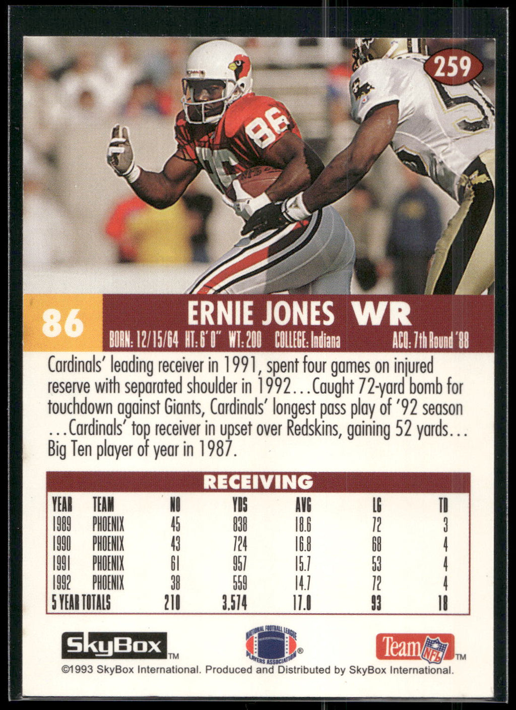 1993 SkyBox Impact #259 Ernie Jones