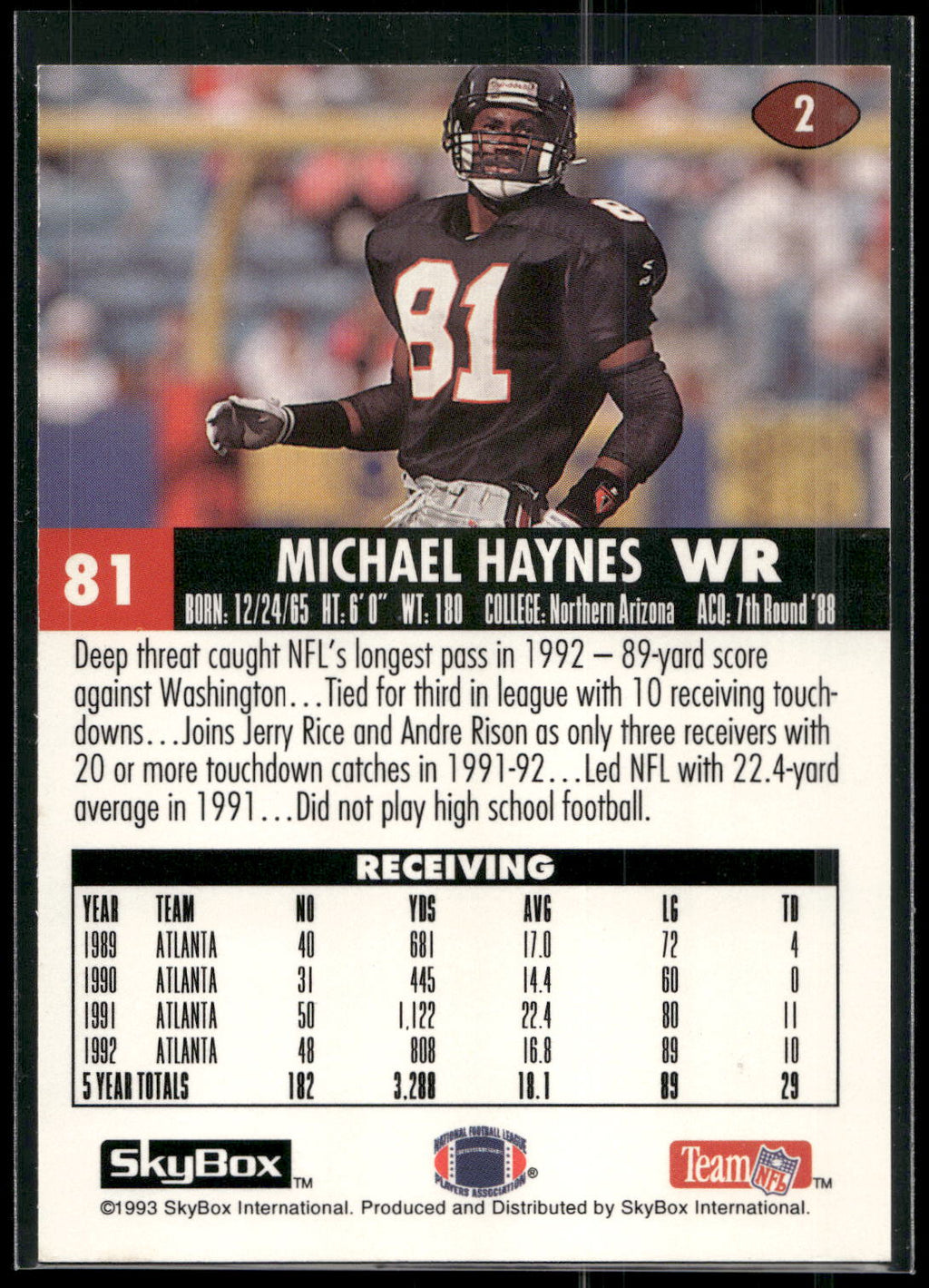 1993 SkyBox Impact #2 Michael Haynes