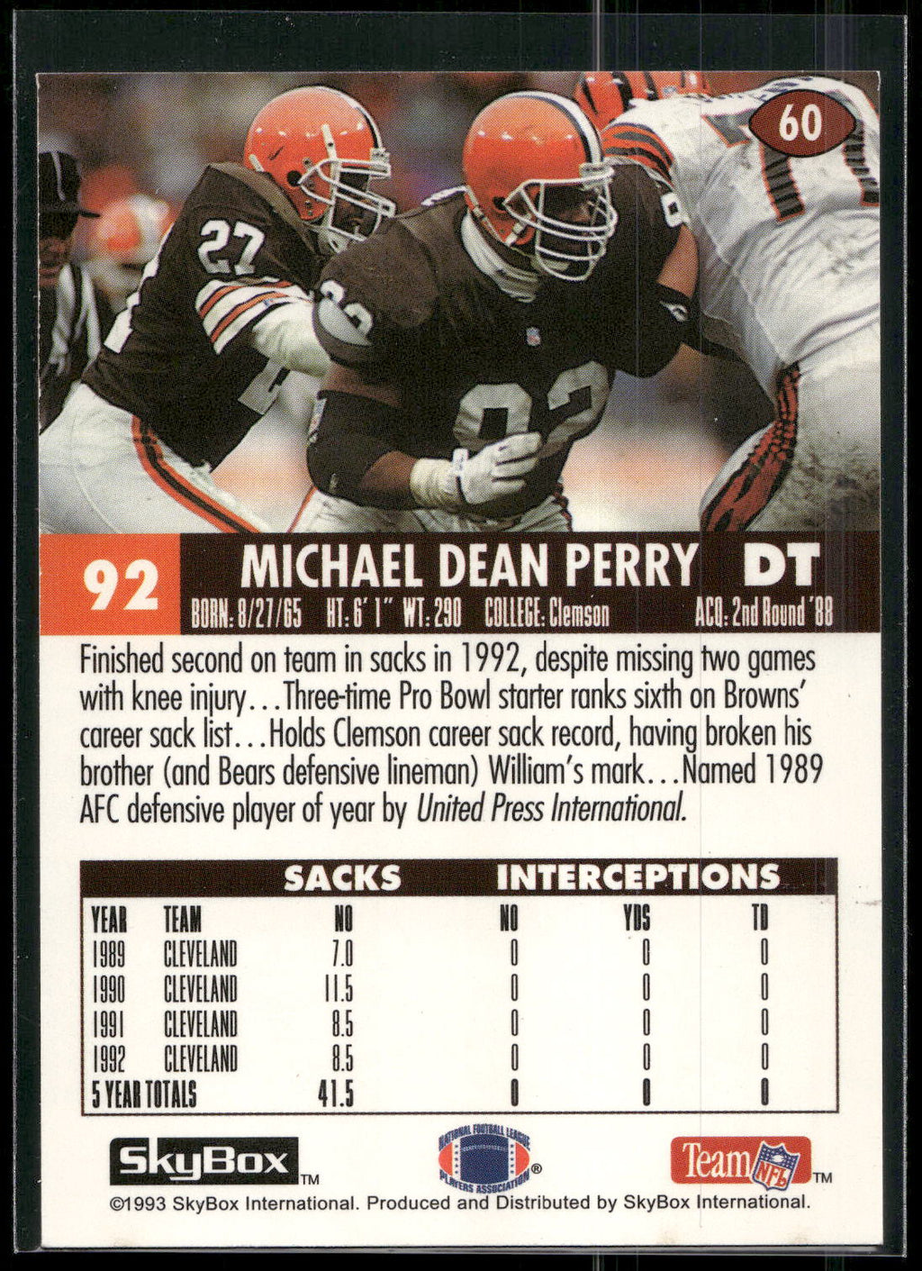 1993 SkyBox Impact #60 Michael Dean Perry