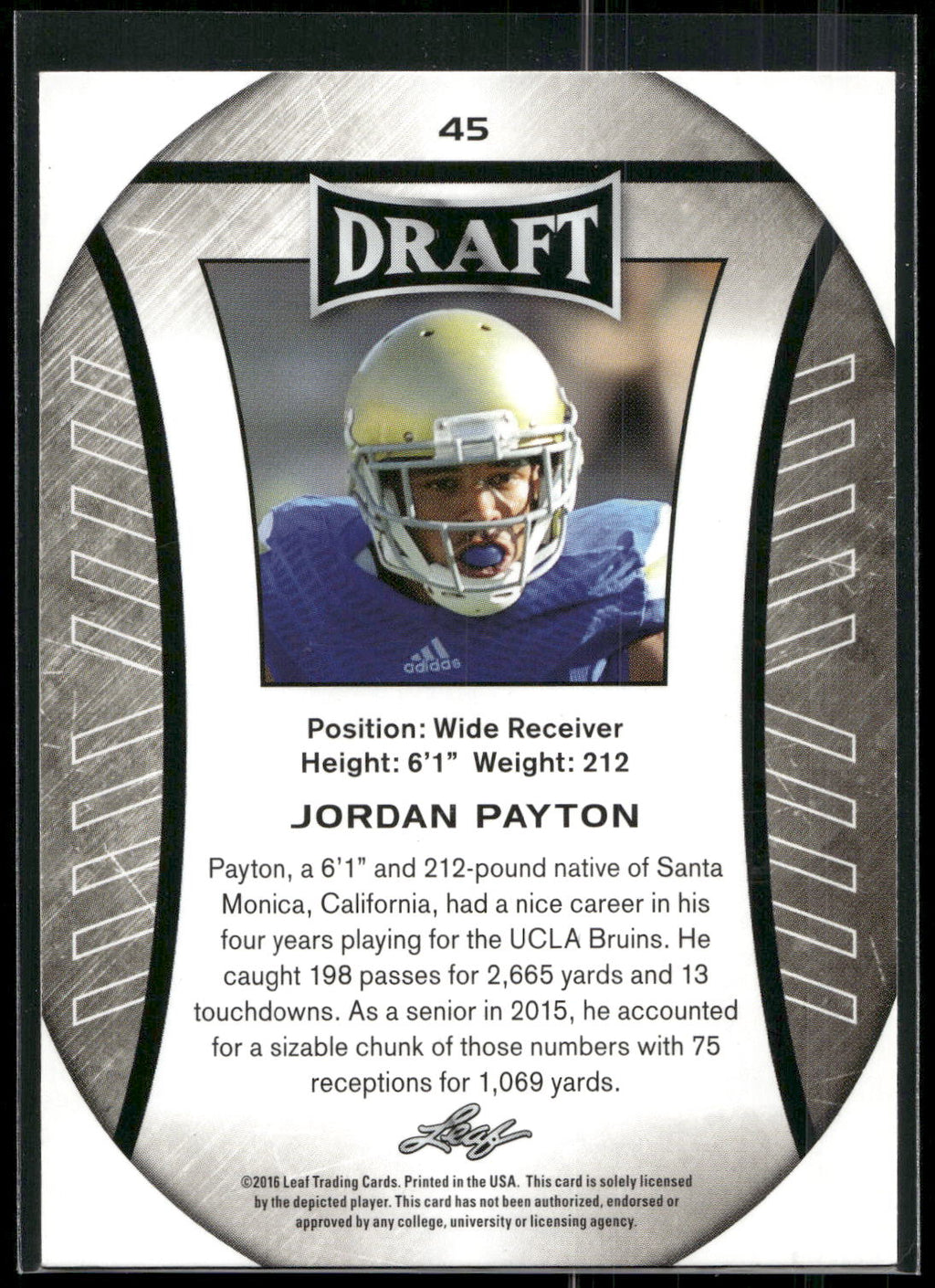 2016 Leaf Draft #45 Jordan Payton