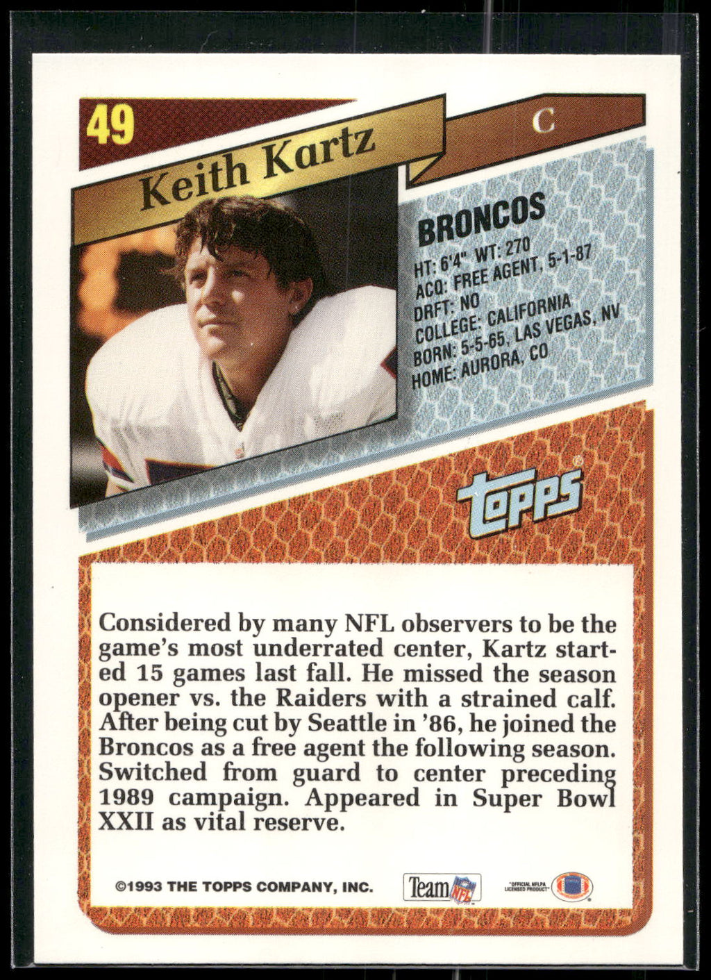 1993 Topps #49 Keith Kartz