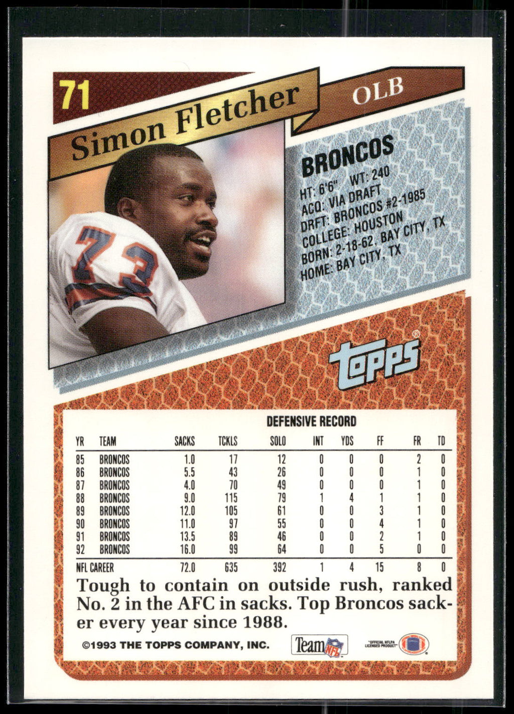 1993 Topps #71 Simon Fletcher
