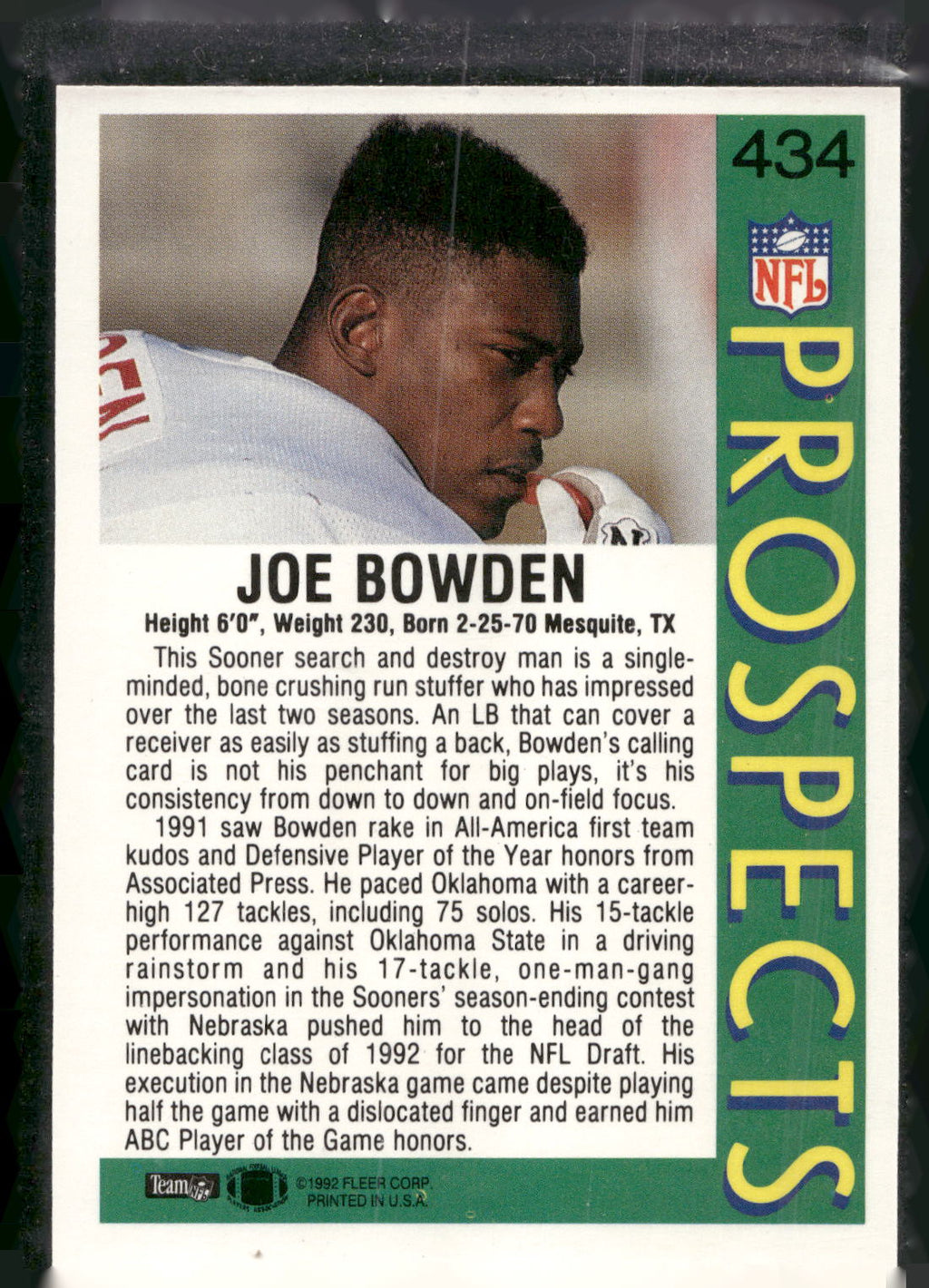 1992 Fleer #434 Joe Bowden