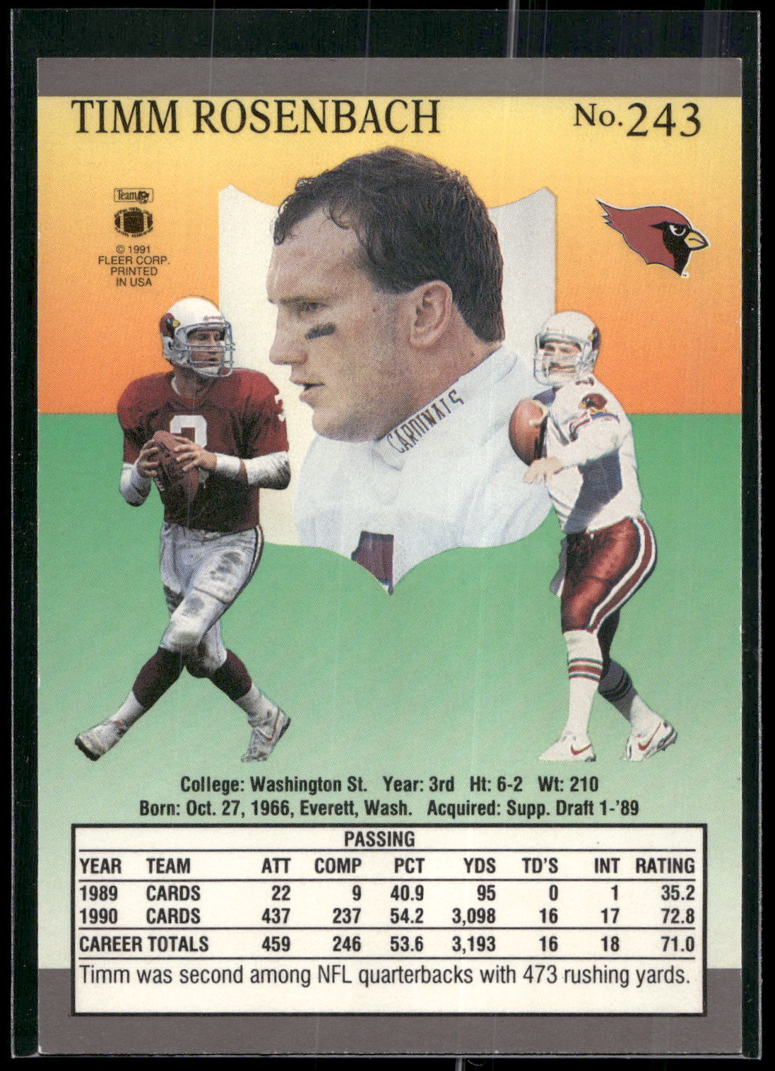 1991 Ultra #243 Timm Rosenbach
