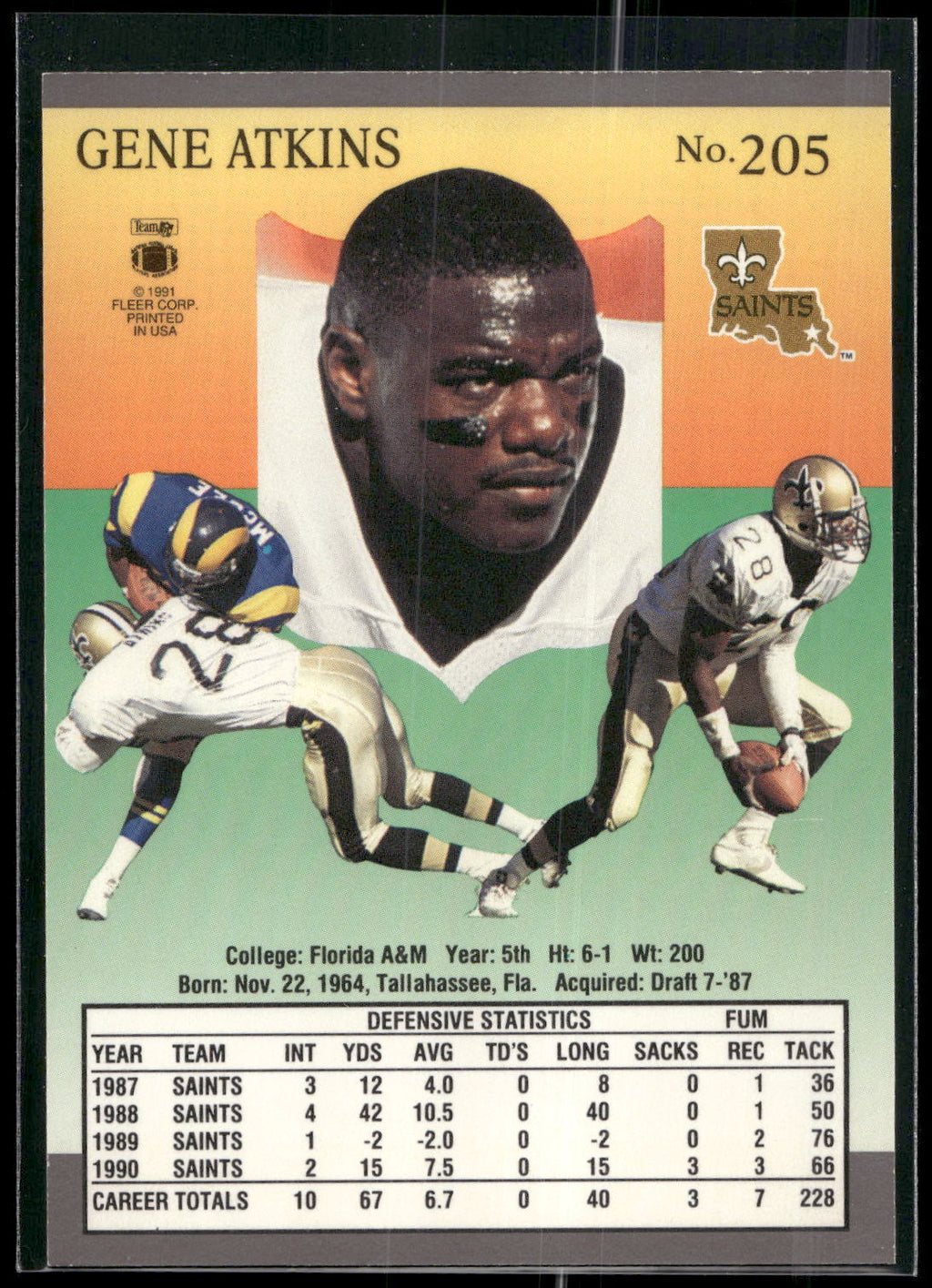 1991 Ultra #205 Gene Atkins