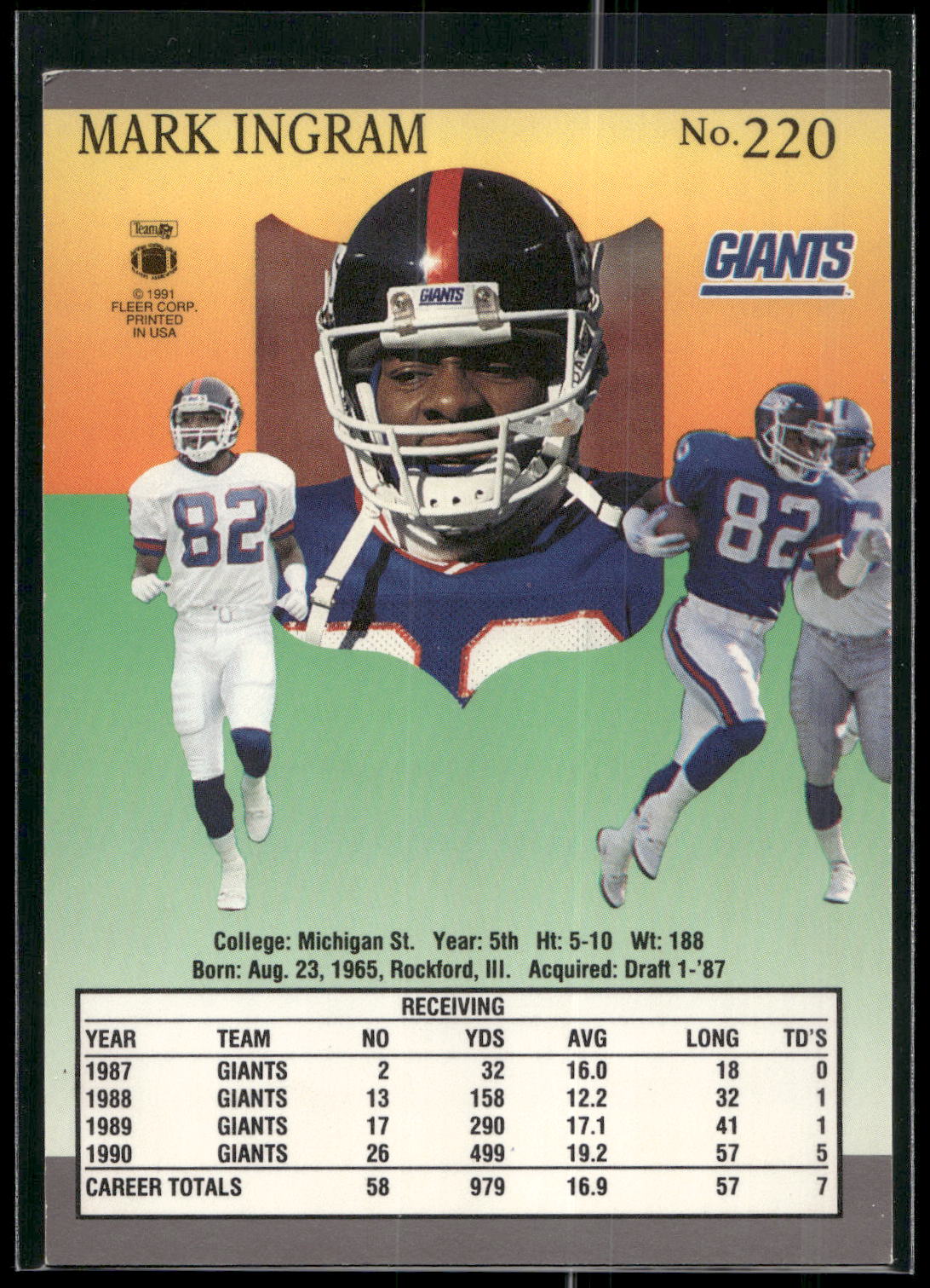 1991 Ultra #220 Mark Ingram