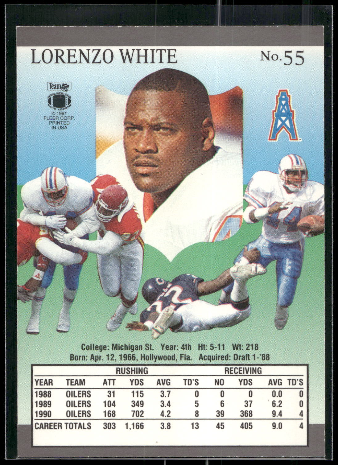 1991 Ultra #55 Lorenzo White