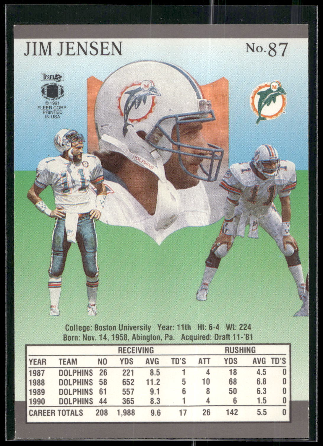 1991 Ultra #87 Jim Jensen