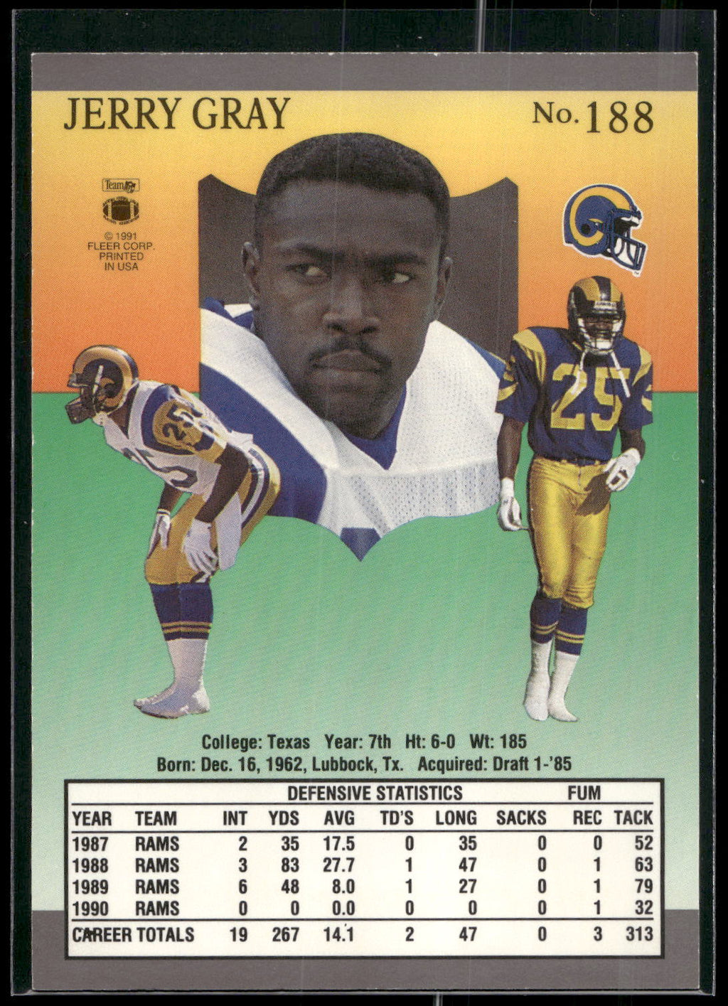 1991 Ultra #188 Jerry Gray