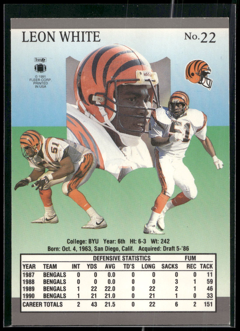 1991 Ultra #22 Leon White