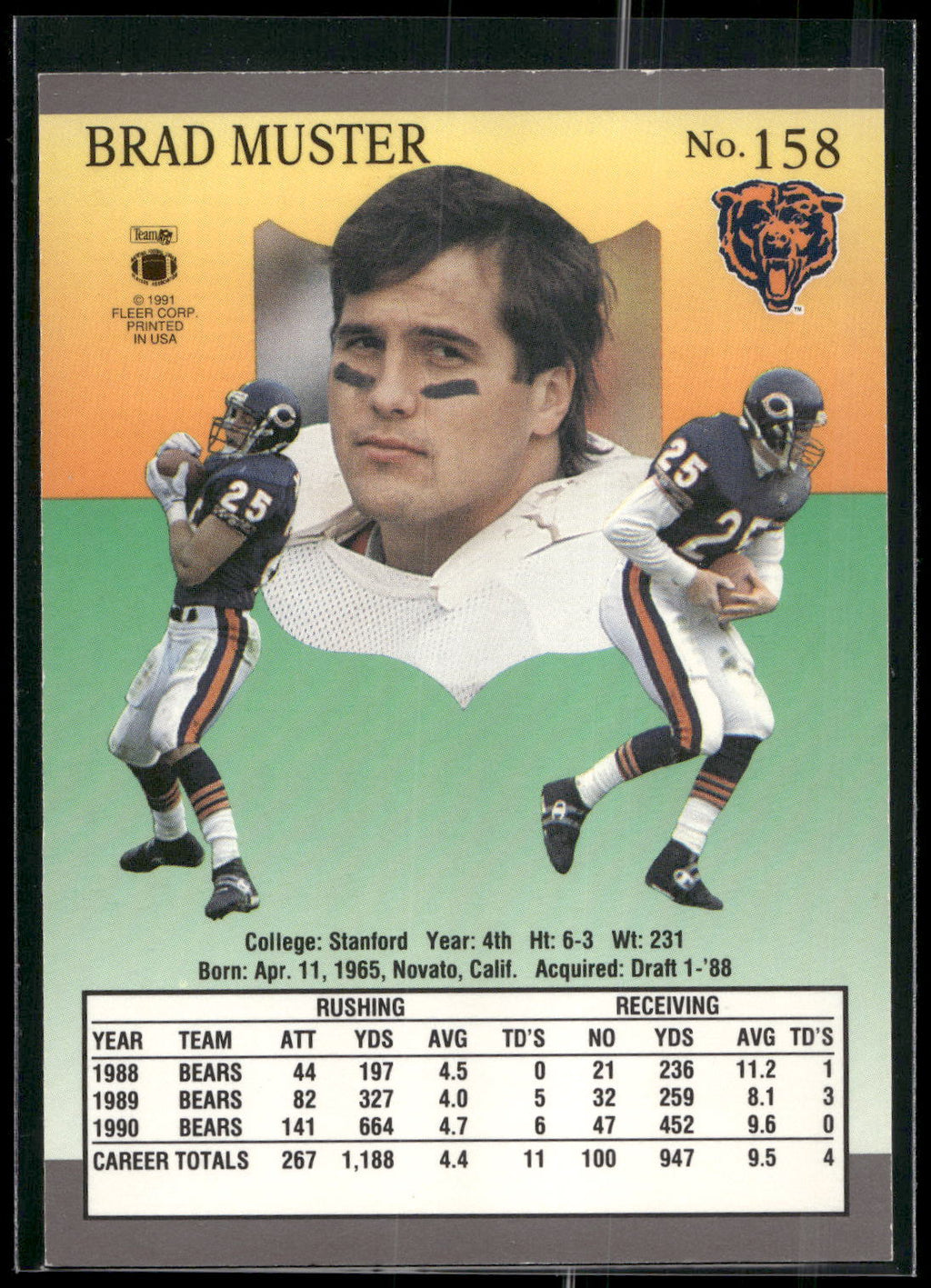 1991 Ultra #158 Brad Muster