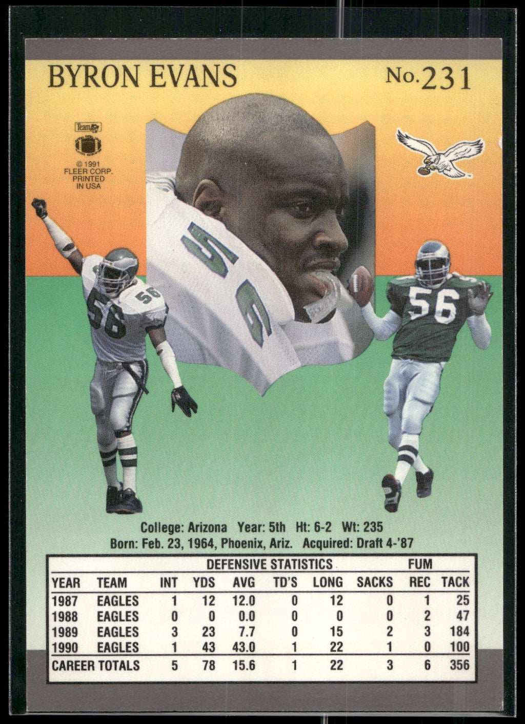 1991 Ultra #231 Byron Evans