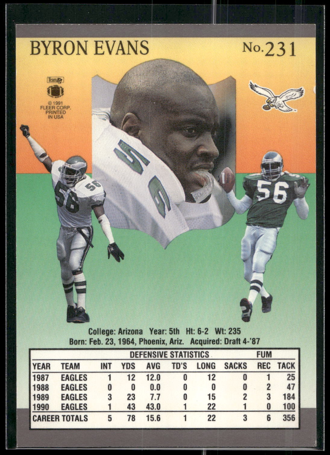 1991 Ultra #231 Byron Evans