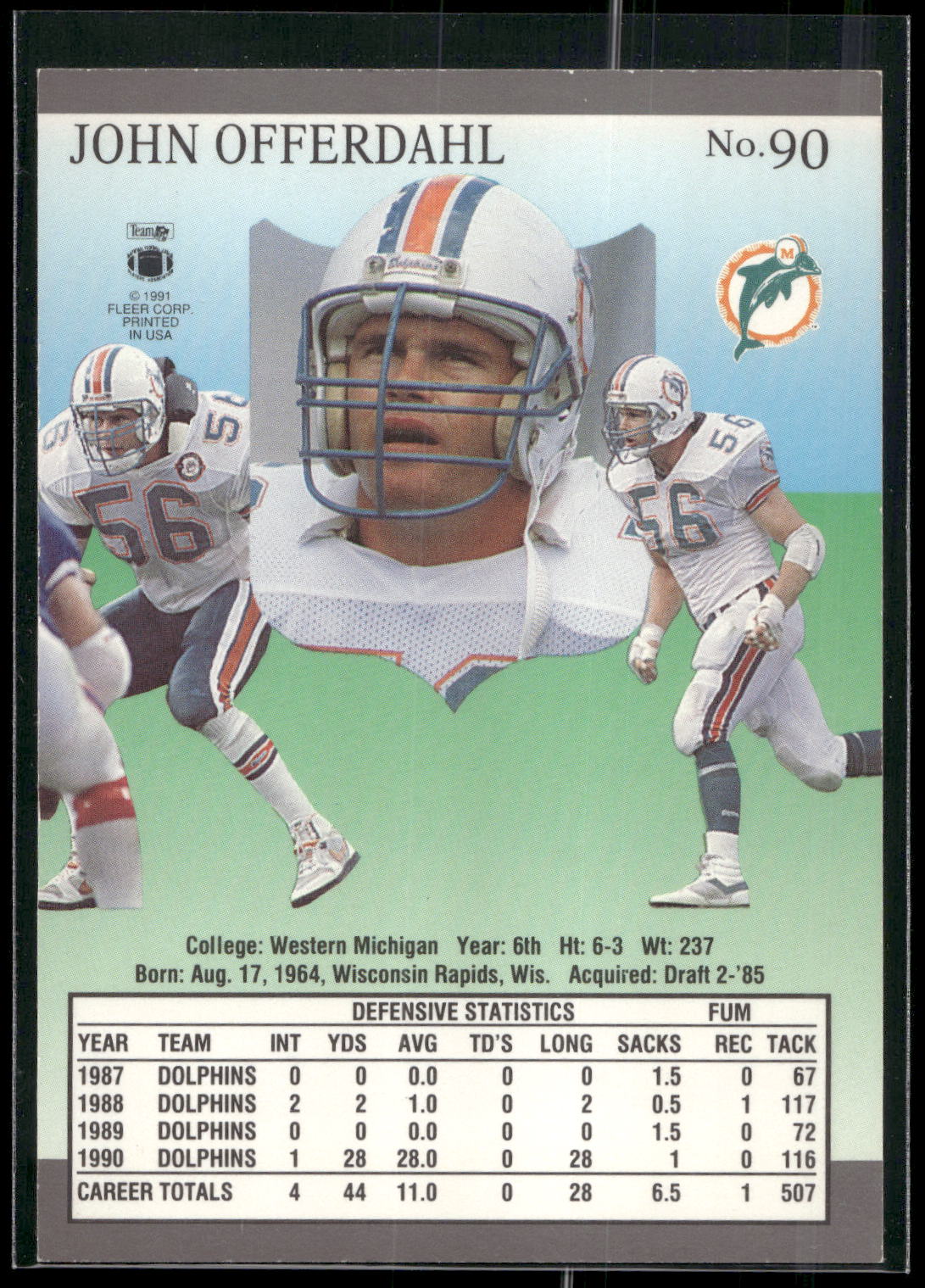 1991 Ultra #90 John Offerdahl