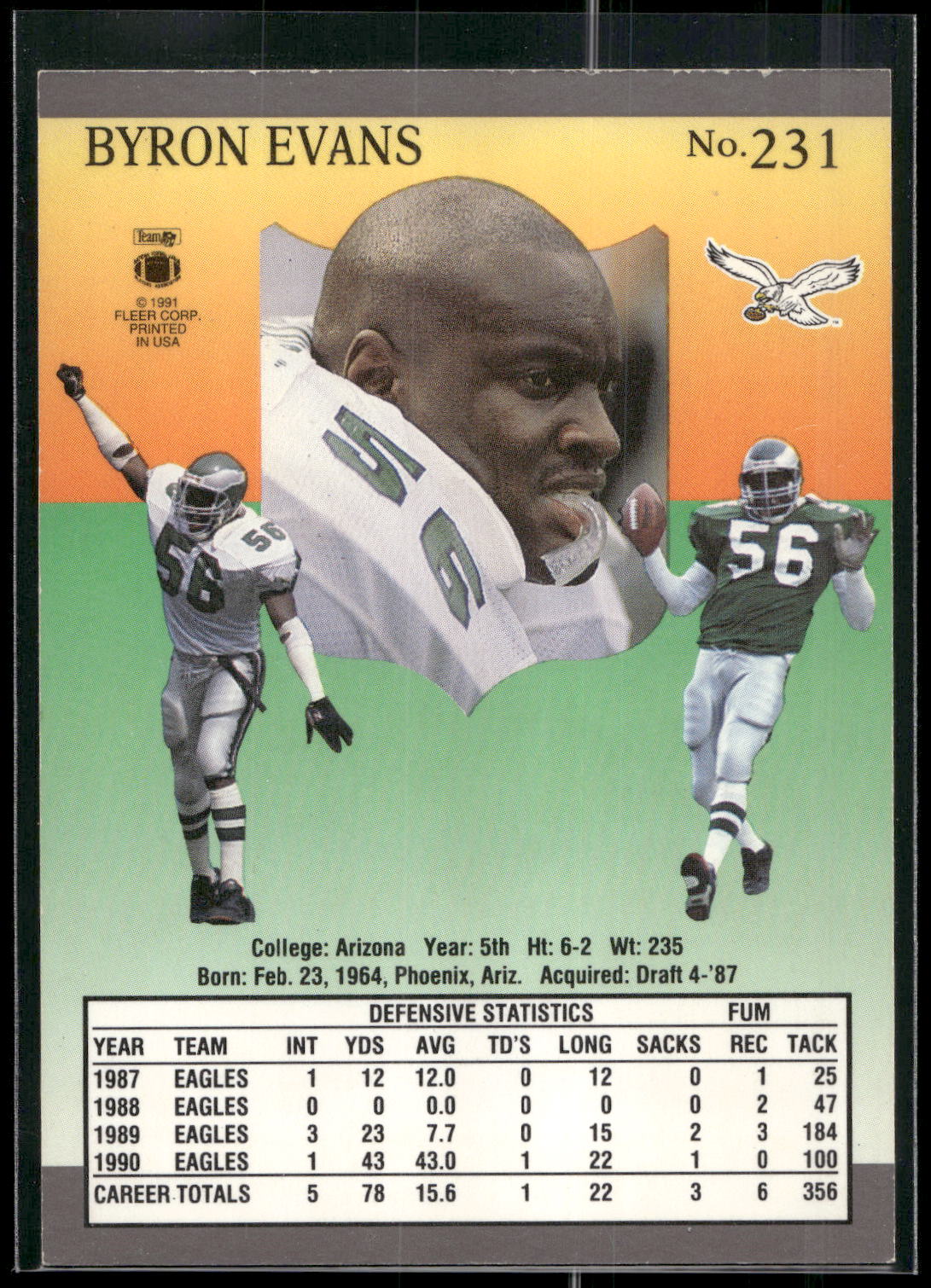 1991 Ultra #231 Byron Evans