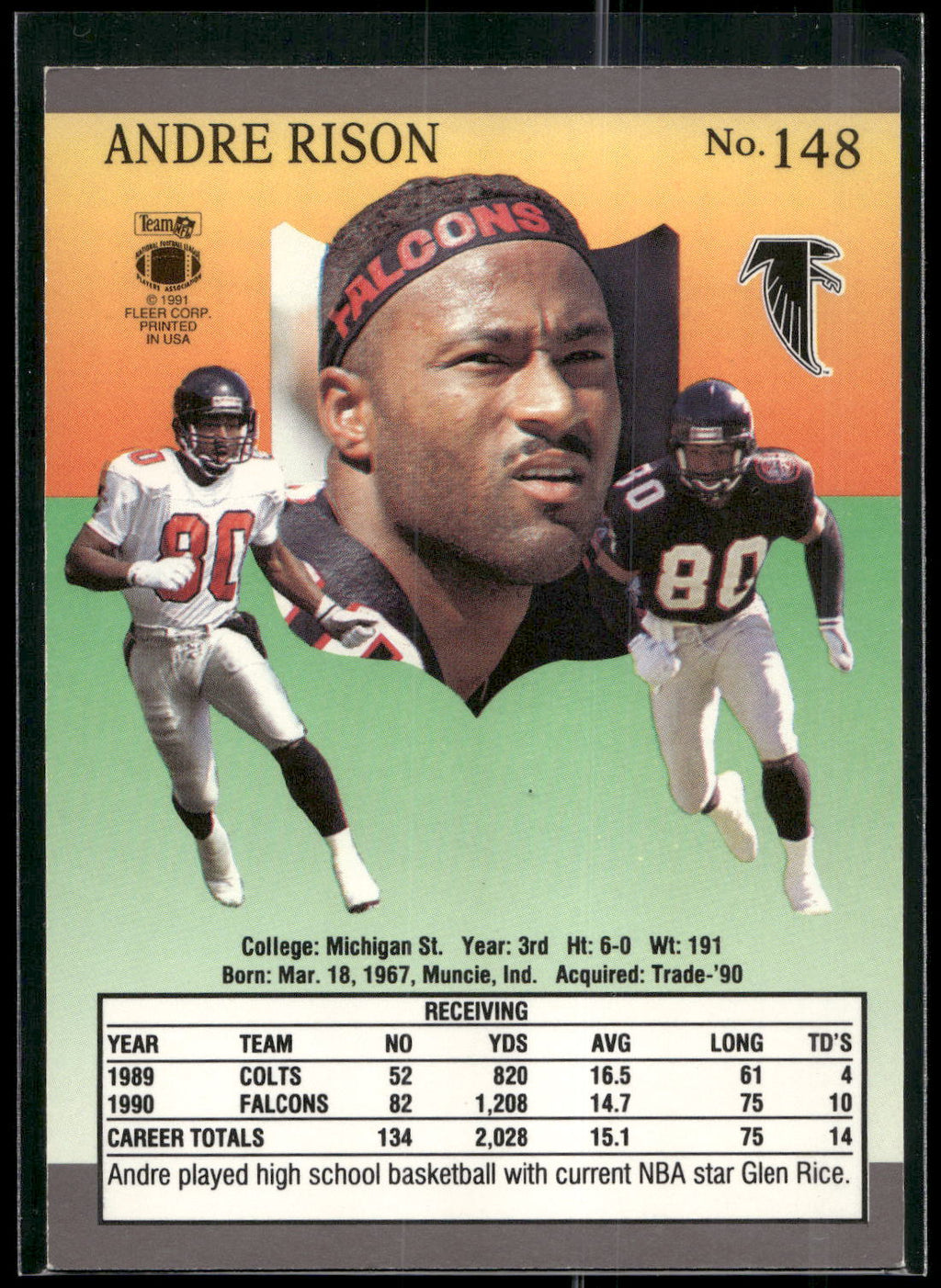 1991 Ultra #148 Andre Rison